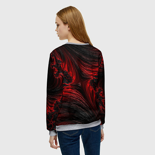 Женский свитшот Red vortex pattern / 3D-Меланж – фото 4