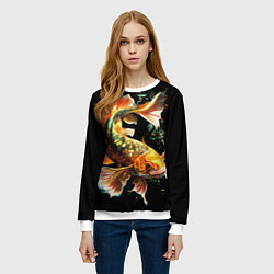 Свитшот женский Золотая рыбка моей мечты, цвет: 3D-белый — фото 2