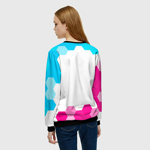 Женский свитшот BMW neon gradient style / 3D-Черный – фото 4