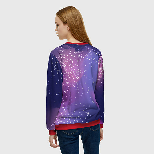 Женский свитшот Космическое звездное небо / 3D-Красный – фото 4