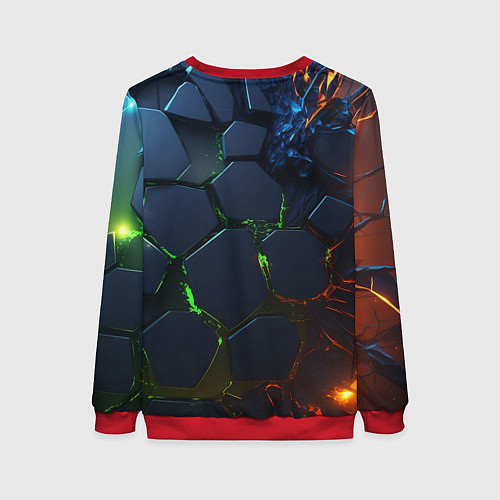 Женский свитшот Взрыв плит / 3D-Красный – фото 2