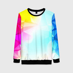 Свитшот женский Gradient colors geometry, цвет: 3D-черный