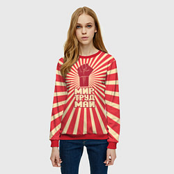 Свитшот женский Праздник трудящихся, цвет: 3D-красный — фото 2