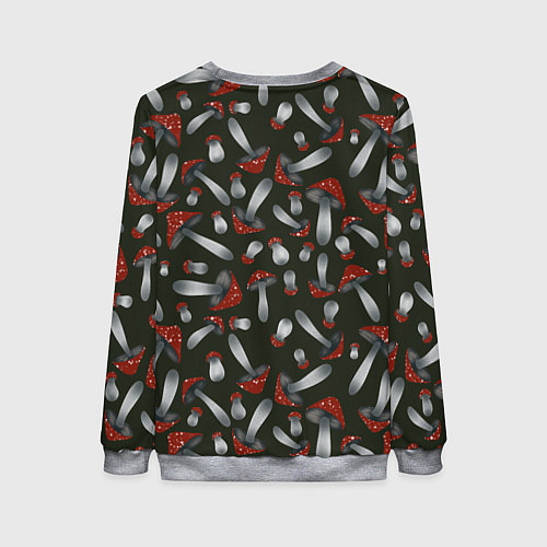 Женский свитшот Мухоморы - паттерн / 3D-Меланж – фото 2