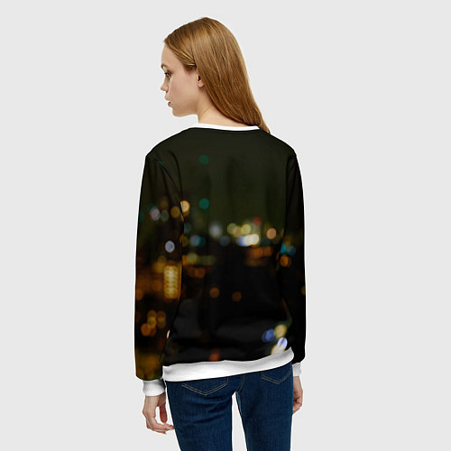 Женский свитшот Rich grey Cat / 3D-Белый – фото 4