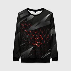 Свитшот женский Black and red abstract, цвет: 3D-черный