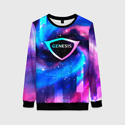 Свитшот женский Genesis неоновый космос, цвет: 3D-черный