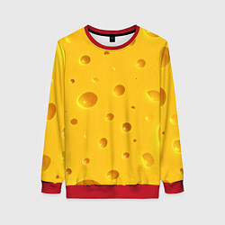 Свитшот женский Сырная текстура, цвет: 3D-красный