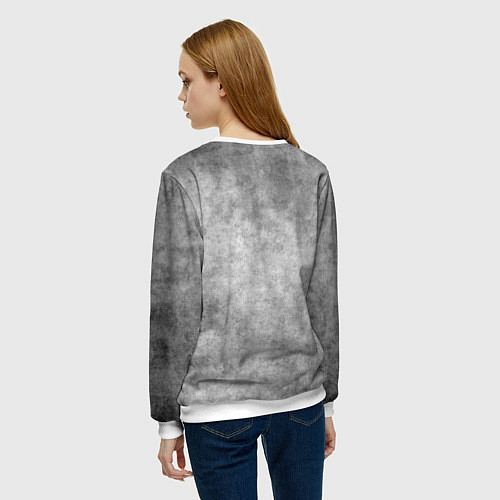 Женский свитшот Енот - grunge style texture / 3D-Белый – фото 4