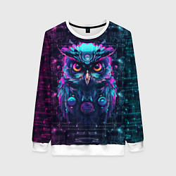 Женский свитшот Сова в стиле киберпанк