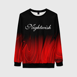 Свитшот женский Nightwish red plasma, цвет: 3D-черный