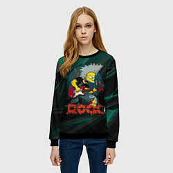 Свитшот женский Rock music Simpsons, цвет: 3D-черный — фото 2