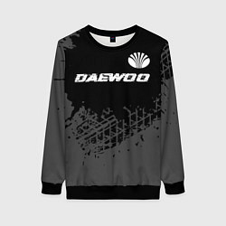 Женский свитшот Daewoo speed на темном фоне со следами шин: символ