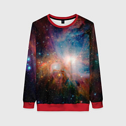 Свитшот женский Безграничный космос, цвет: 3D-красный