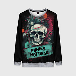 Свитшот женский Punks not dead, цвет: 3D-меланж