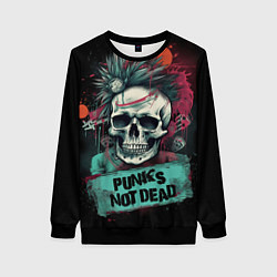 Свитшот женский Punks not dead, цвет: 3D-черный