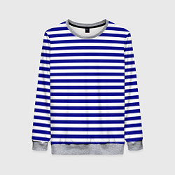 Свитшот женский Тельняшка синяя ВМФ, цвет: 3D-меланж