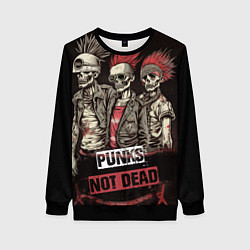 Свитшот женский Punks not dead, цвет: 3D-черный