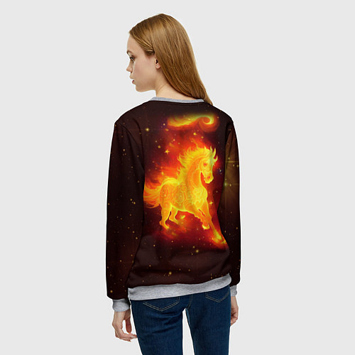 Женский свитшот Огненный конь мчится / 3D-Меланж – фото 4