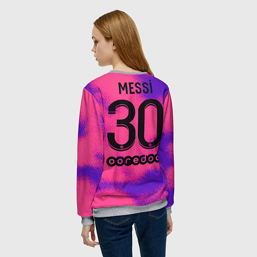Женский свитшот Лионель Месси форма ПСЖ четвертая / 3D-Меланж – фото 4