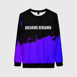 Свитшот женский Breaking Benjamin purple grunge, цвет: 3D-черный