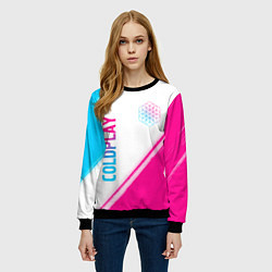 Свитшот женский Coldplay neon gradient style: надпись, символ, цвет: 3D-черный — фото 2