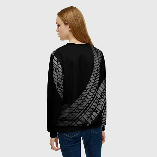 Женский свитшот Volvo tire tracks / 3D-Черный – фото 4