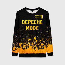 Свитшот женский Depeche Mode - gold gradient: символ сверху, цвет: 3D-черный