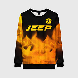 Свитшот женский Jeep - gold gradient: символ сверху, цвет: 3D-черный