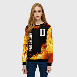 Свитшот женский Paramore и пылающий огонь, цвет: 3D-черный — фото 2