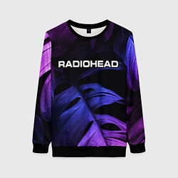 Свитшот женский Radiohead neon monstera, цвет: 3D-черный