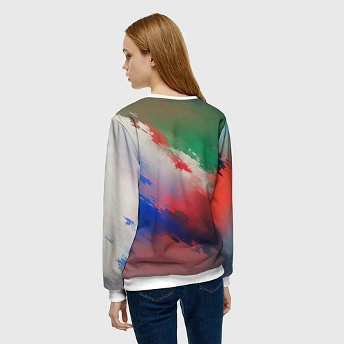 Женский свитшот Абстрактный туман / 3D-Белый – фото 4