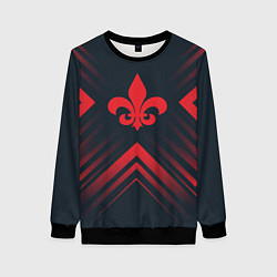 Женский свитшот Красный символ Saints Row на темном фоне со стрелк