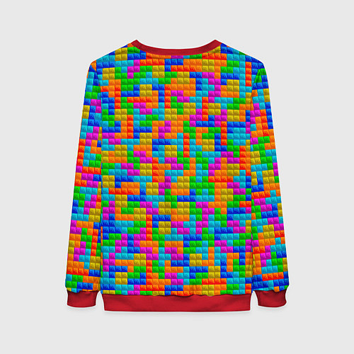 Женский свитшот Крупные блоки Тетрис / 3D-Красный – фото 2