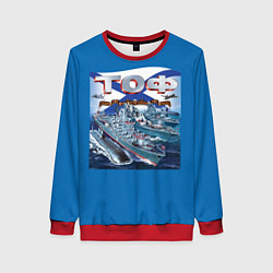 Свитшот женский Тихоокеанский флот - ТОФ, цвет: 3D-красный