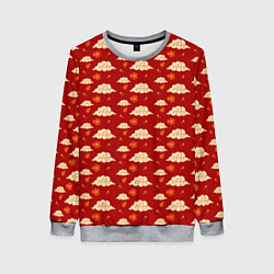 Свитшот женский Облака Сакура Звезды, цвет: 3D-меланж