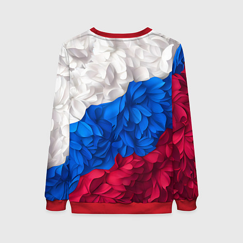Женский свитшот Флаг России из цветов / 3D-Красный – фото 2