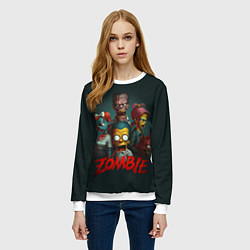 Свитшот женский Zombie simpsons, цвет: 3D-белый — фото 2