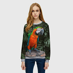 Свитшот женский Попугай Макао, цвет: 3D-меланж — фото 2