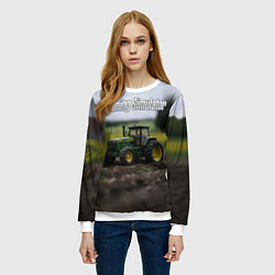 Свитшот женский Farming Simulator - Игрушечный зеленый, цвет: 3D-белый — фото 2