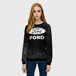 Свитшот женский Ford с потертостями на темном фоне, цвет: 3D-черный — фото 2