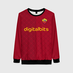 Свитшот женский AS Roma форма 2223 домашняя, цвет: 3D-черный
