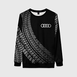 Свитшот женский Audi tire tracks, цвет: 3D-черный