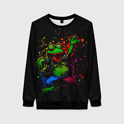 Женский свитшот Лягушонок Пепе веселится с граффити