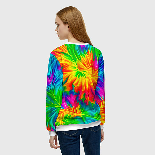 Женский свитшот Тай-дай кислотные краски / 3D-Белый – фото 4