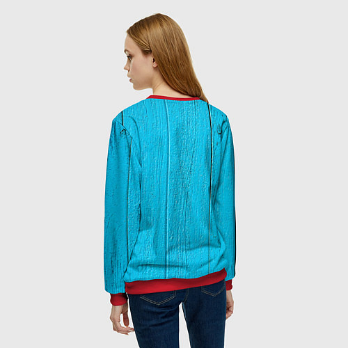 Женский свитшот Деревянный забор / 3D-Красный – фото 4