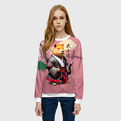 Свитшот женский Капибара - Бусидо - кодекс самурая, цвет: 3D-белый — фото 2