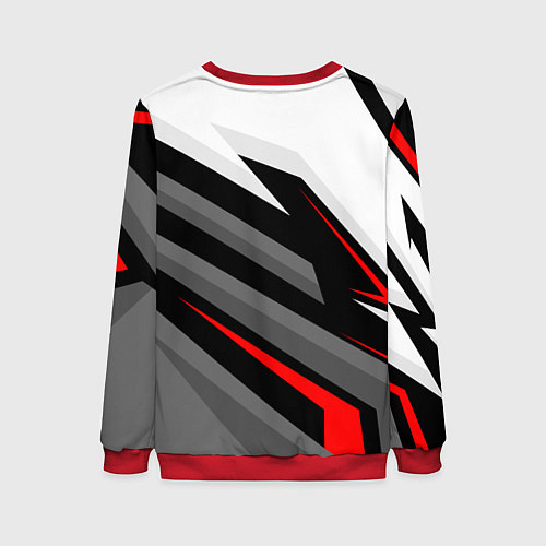 Женский свитшот Mitsubishi motors - красная линия / 3D-Красный – фото 2