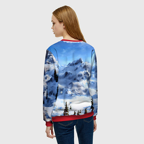 Женский свитшот Мамонт ледникового периода / 3D-Красный – фото 4