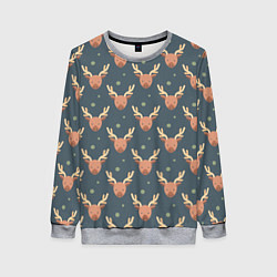 Женский свитшот Паттерн милый лось